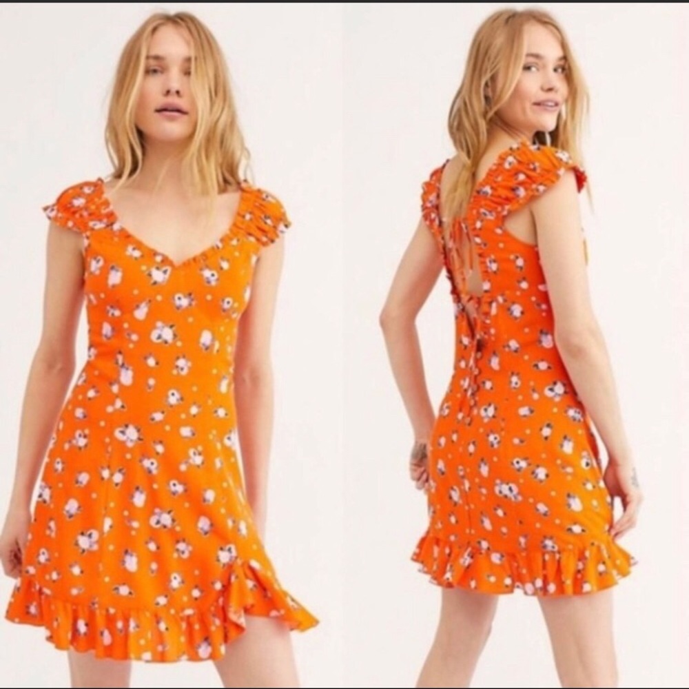 Free People Like a Lady Print Mini Dress NWT
